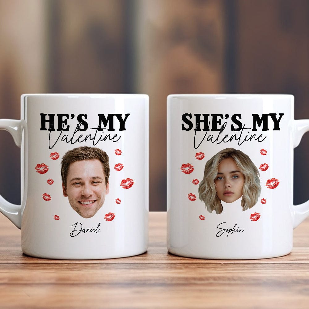 GeckoCustom Custom Photo He/She's My Valentine Couple Mug HO82 893362