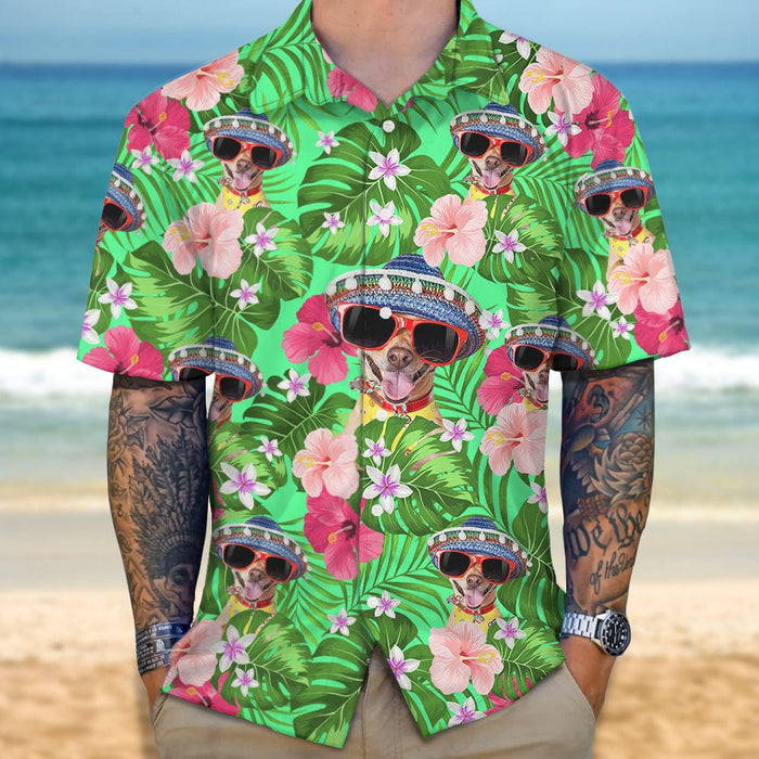 GeckoCustom Custom Photo Humorous Dog Face Hawaii Shirt N304 889543