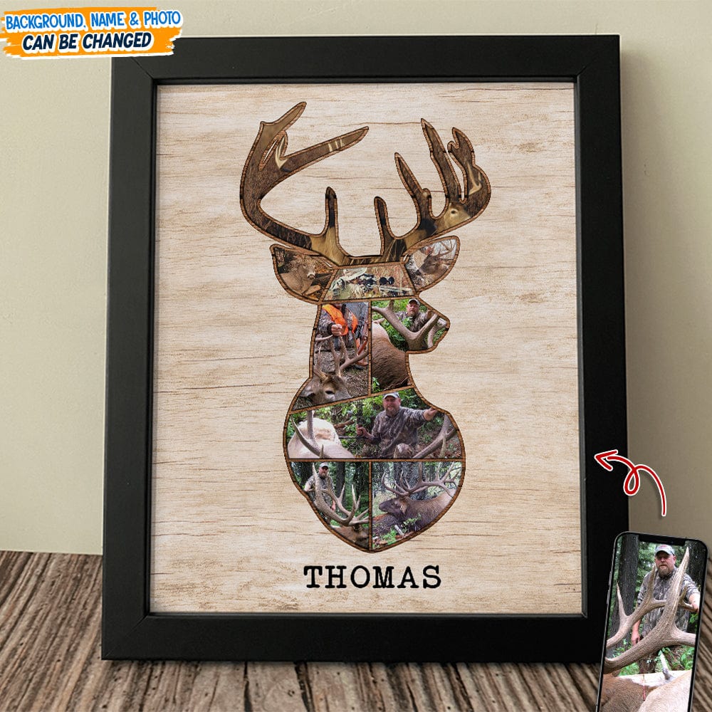 Buck Deer Wall Art Hunting Decoration Hardwood Frame 17x21 Wildlife Print Painting 5 Mat Colors good 4 Custom Moldings 17