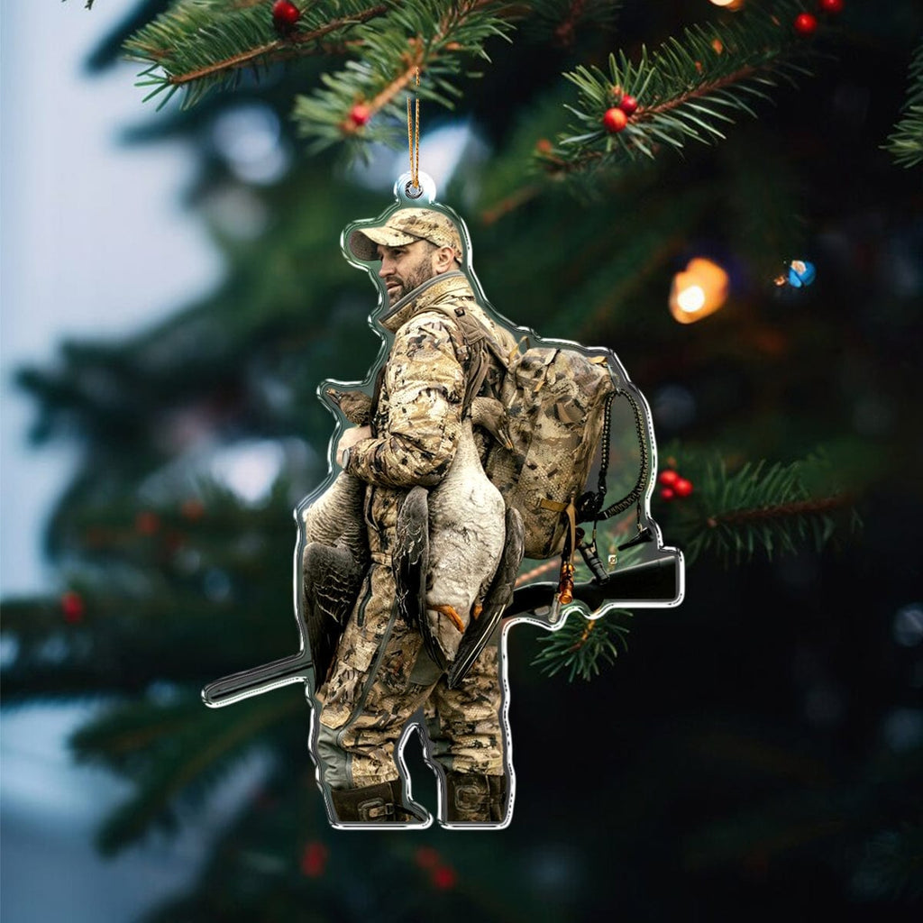 Custom Photo Hunting Duck Christmas Tree Decor Acrylic Ornament HO82 891314, image size:1024x1024