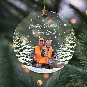 GeckoCustom Custom Photo Hunting Partners For Life Hunting Acrylic Ornament TH10 892181 3 inch