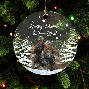 GeckoCustom Custom Photo Hunting Partners For Life Hunting Acrylic Ornament TH10 892181 3 inch