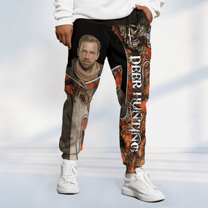 GeckoCustom Custom Photo Hunting With Camouflage Background Sweatpants N304 889830