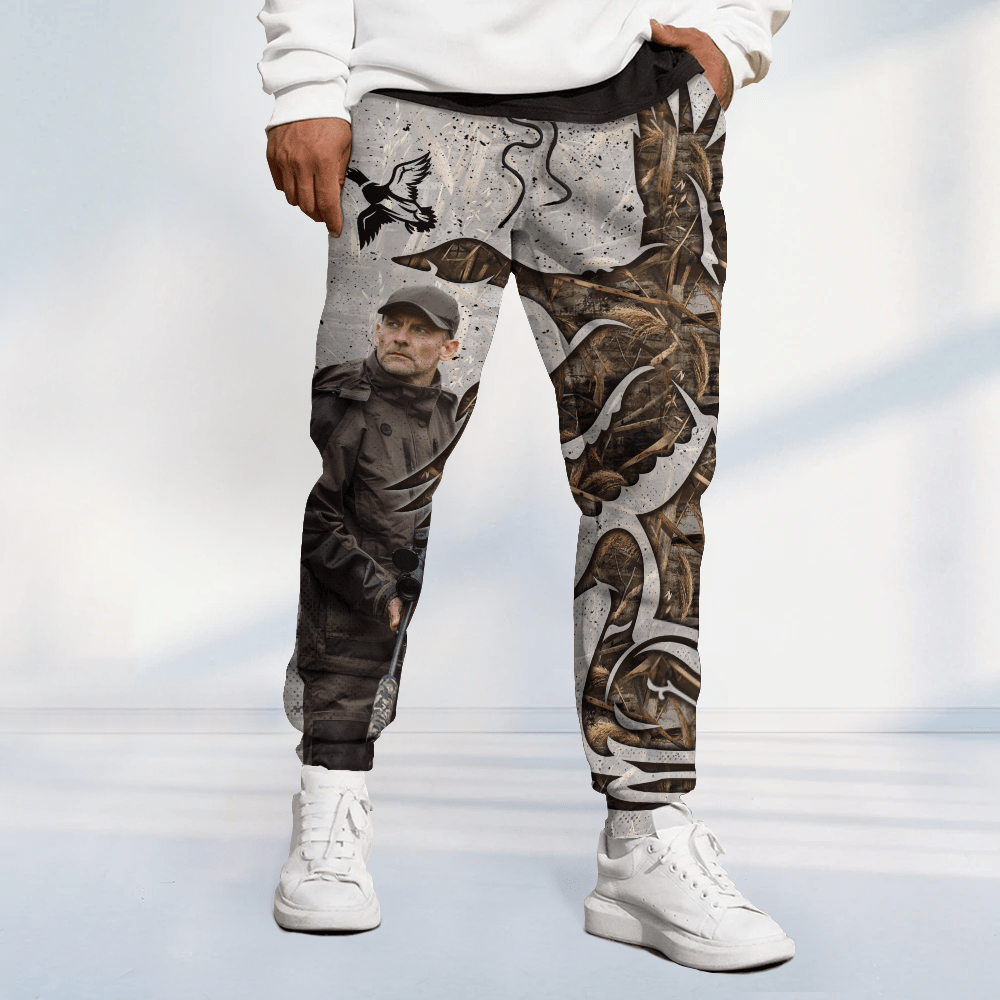 GeckoCustom Custom Photo Hunting With Camouflage Background Sweatpants N304 889830