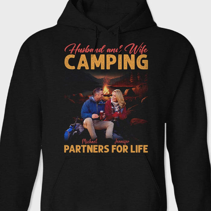 GeckoCustom Custom Photo Husband And Wife Camping Shirt DA199 890463