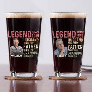 GeckoCustom Custom Photo Husband Father Legend Print Beer Glass TH10 891019 16oz