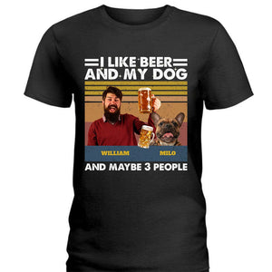 GeckoCustom Custom Photo I Like Beer And My Dog With Retro Style Shirt TA29 890200