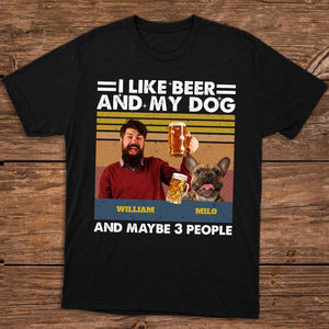 GeckoCustom Custom Photo I Like Beer And My Dog With Retro Style Shirt TA29 890200