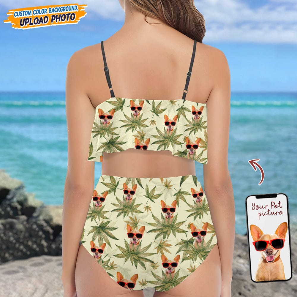 GeckoCustom Custom Photo I Like Dogs And Weed Bikini Swimsuit K228 889318