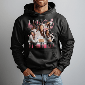 GeckoCustom Custom Photo I Love My Boyfriend/Girlfriend Vintage Style Couple Dark Shirt Valentine Gift HO82 893400 Pullover Hoodie / Black Colour / S