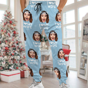 GeckoCustom Custom Photo I Love My Girlfriend Boyfriend Sweatpants Valentines Gift For Him Her Husband Wife HA75 895040