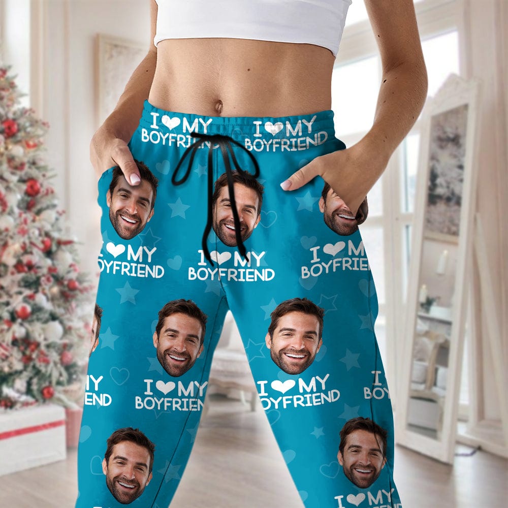 GeckoCustom Custom Photo I Love My Girlfriend Boyfriend Sweatpants Valentines Gift For Him Her Husband Wife HA75 895040 Sweatpants / For Man / XS