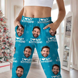 GeckoCustom Custom Photo I Love My Girlfriend Boyfriend Sweatpants Valentines Gift For Him Her Husband Wife HA75 895040