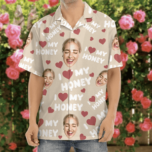 GeckoCustom Custom Photo I Love My Wife/ Girlfriend/ Husband/ Boyfriend Hawai Shirt Valentine's Day, Anniversary Gift HA75 891826