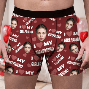 GeckoCustom Custom Photo I Love My Wife, Girlfriend Man's Boxer Valentine's Day, Anniversary Gift HA75 891806