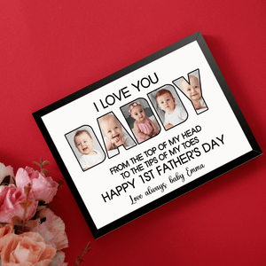 GeckoCustom Custom Photo I Love You Daddy Poster Canvas Picture Frame HA75 890586