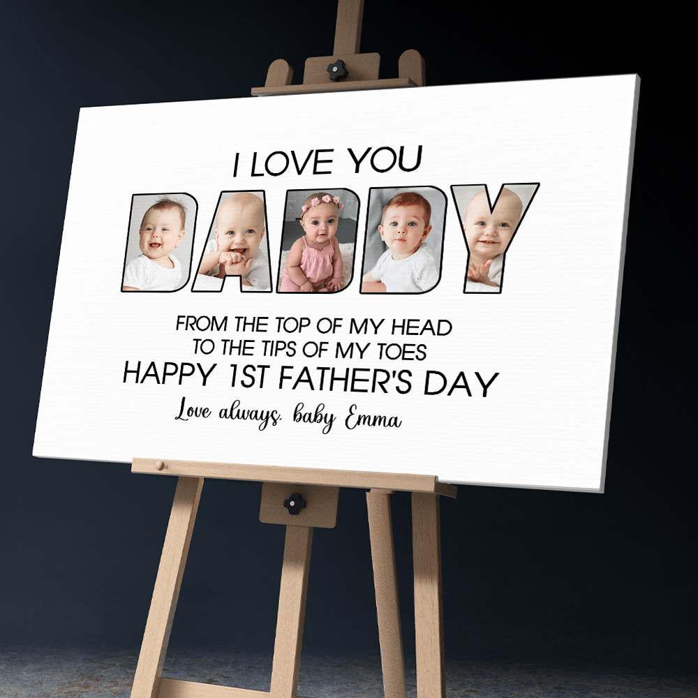 GeckoCustom Custom Photo I Love You Daddy Poster Canvas Picture Frame HA75 890586