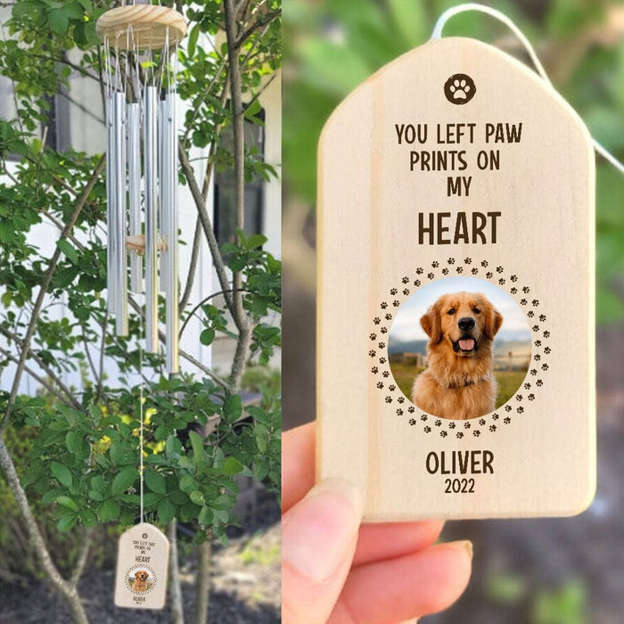 GeckoCustom Custom Photo If Love Could Have Saved You Memorial Wind Chimes TA29 889756 Natural - Black Text