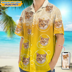 GeckoCustom Custom Photo In Beer Bubble For Cat Lover Hawaii Shirt N304 889291