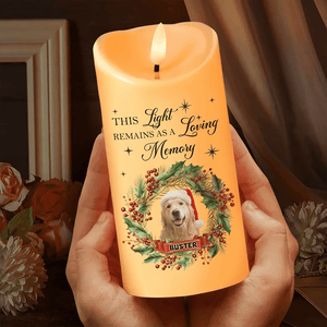 GeckoCustom Custom Photo In Loving Memory Dog Cat Pet Memorial LED Candle HA75 891734