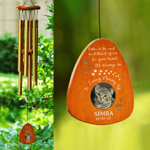 GeckoCustom Custom Photo In Loving Memory Of My Cat Memorial Wind Chimes N304 889937