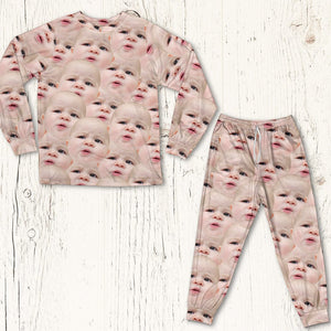 GeckoCustom Custom Photo Kid Face, Family Face Sleepwear HA75 891352