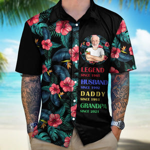 GeckoCustom Custom Photo Legend Husband Dad Grandpa Hawaii Shirt TH10 891093