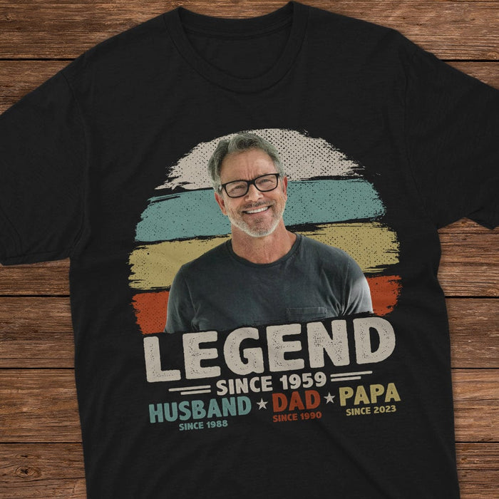 GeckoCustom Custom Photo Legend Husband Dad Papa Dark Shirt Personalized Gift T286 890372