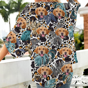 GeckoCustom Custom Photo Leopard Summer For Dog Lover Kimono Cover Up N304 889551