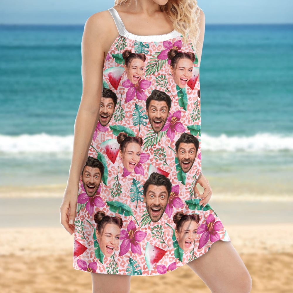 Personalized Summer Day Gift 2026, Custom Photo Leopard Summer Hawaii Cami Dress N304 889547 Personalized Summer Day Gift 2026, Custom Photo Leopard Summer Hawaii Cami Dress N304 889547