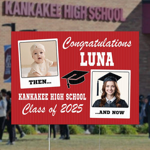 GeckoCustom Custom Photo Let's Make Memories Class Of 2025 Graduation Yard Sign HO82 893458