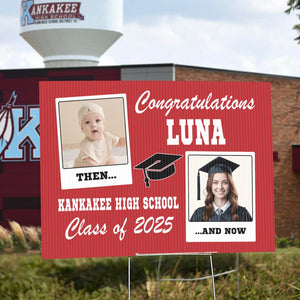 GeckoCustom Custom Photo Let's Make Memories Class Of 2025 Graduation Yard Sign HO82 893458