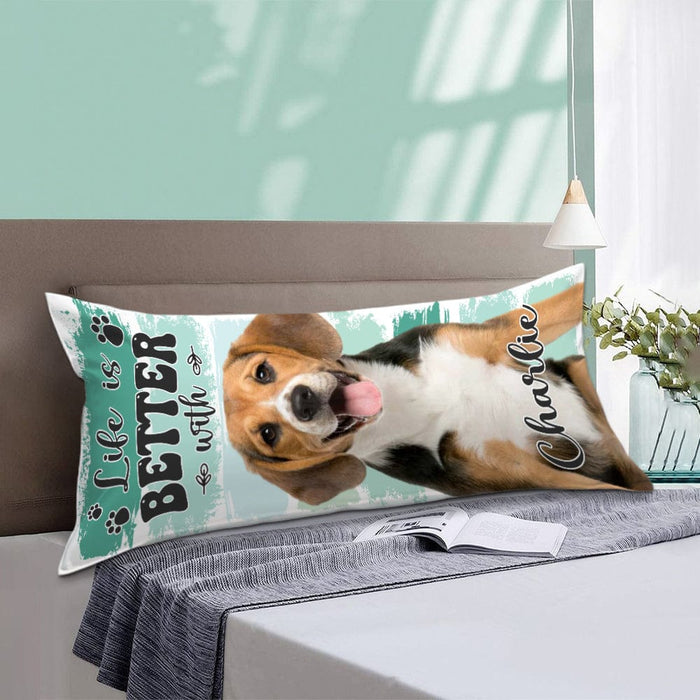 GeckoCustom Custom Photo Life Is Better With Dog Rectangle Pillow Case N304 890154