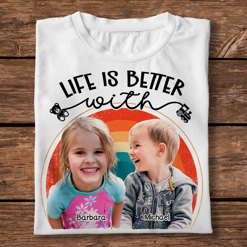 GeckoCustom Custom Photo Life Is Better With Grandkids Family Bright Shirt N304 890252