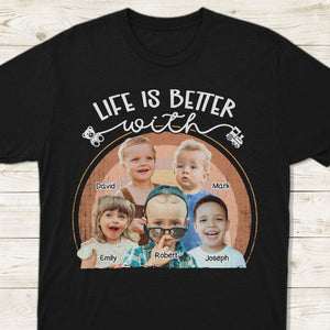 GeckoCustom Custom Photo Life Is Better With Grandkids Family Dark Shirt N304 890254