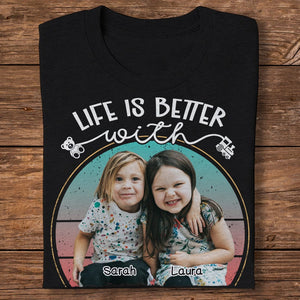 GeckoCustom Custom Photo Life Is Better With Grandkids Family Dark Shirt N304 890254