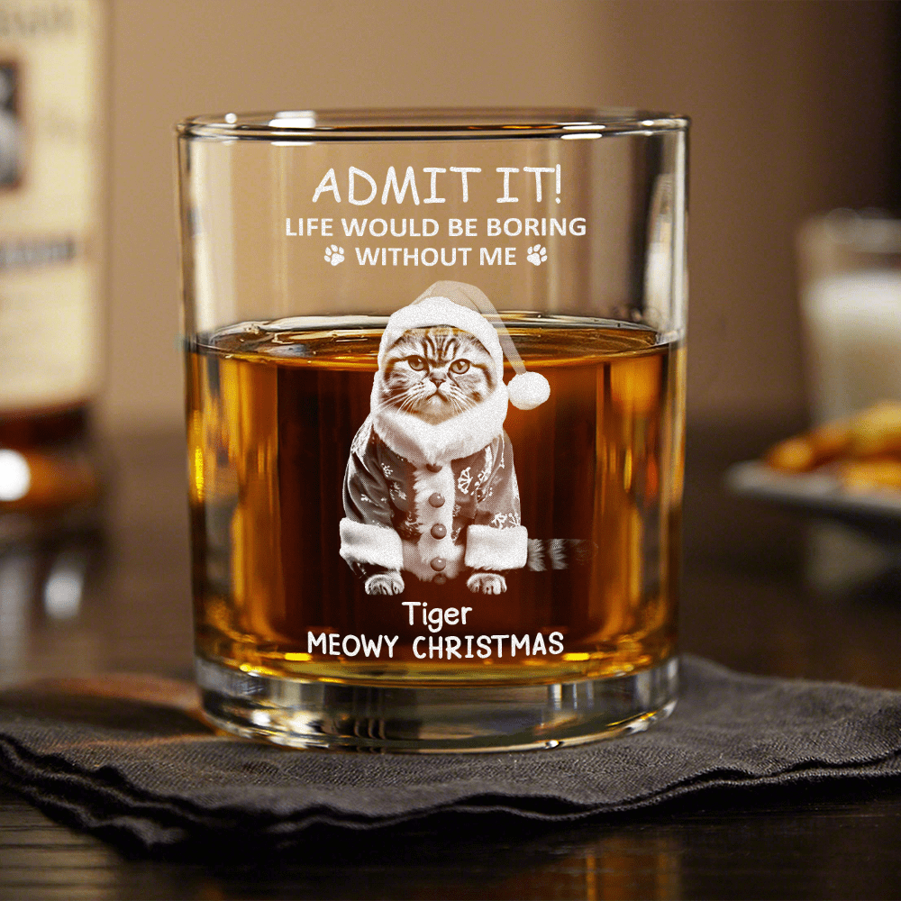 GeckoCustom Custom Photo Life Would Be Boring Without Me Dog Cat Engraved Rock Glass HA75 891610 10.5 oz / 1 side