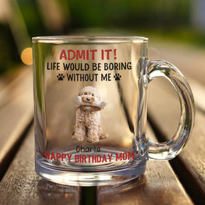 GeckoCustom Custom Photo Life Would Be Boring Without Me Dog Glass Mug TH10 891599