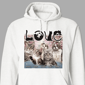 GeckoCustom Custom Photo Love Cats Vintage Bootleg Bright Shirt N304 890140 Pullover Hoodie / Sport Grey Colour / S