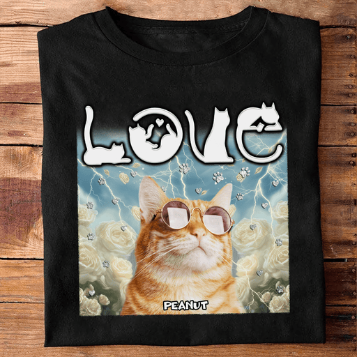 GeckoCustom Custom Photo Love Cats Vintage Bootleg For Cat Lovers Dark Shirt N304 890142
