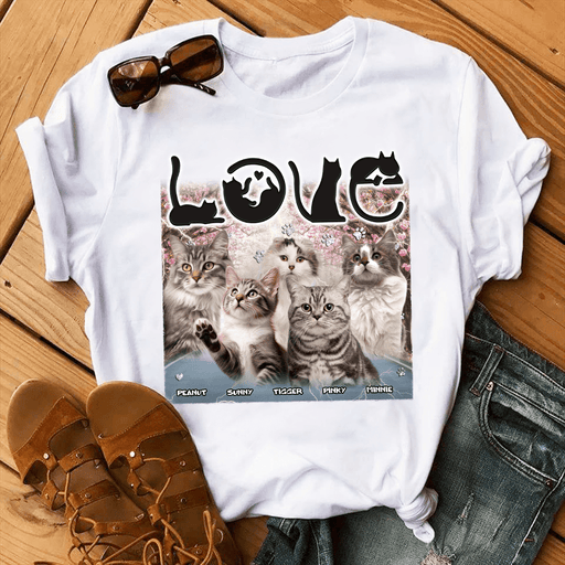 GeckoCustom Custom Photo Love Cats Vintage Bootleg Shirt N304 890140