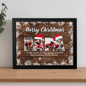 GeckoCustom Custom Photo Merry Christmas For Dad Family Picture Frame TA29 889898 10"x8"