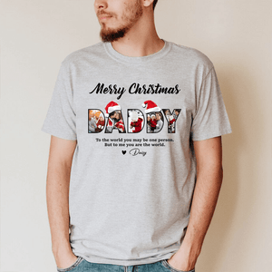 GeckoCustom Custom Photo Merry Christmas For Dad Family Shirt TA29 889902