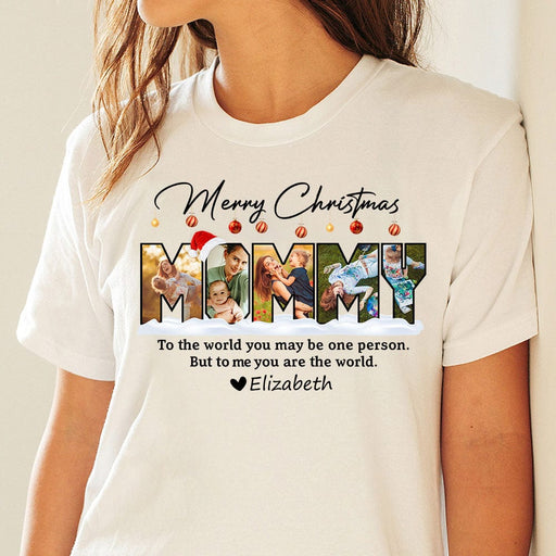 GeckoCustom Custom Photo Merry Christmas Mommy To My World Bright Shirt DA199 889888