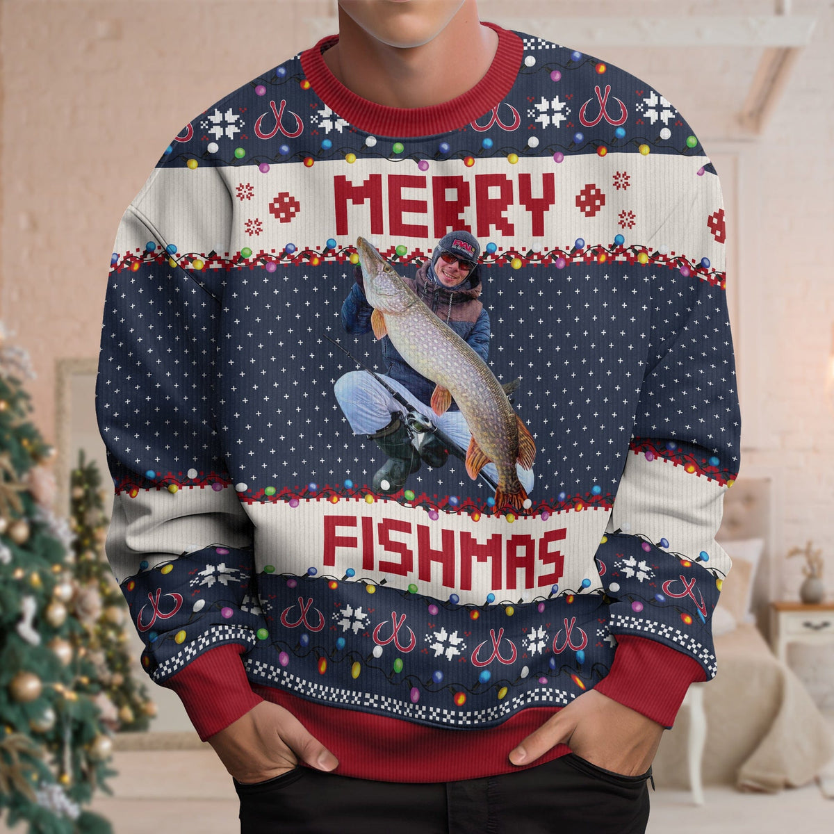 Fish christmas sweater best sale