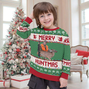 GeckoCustom Custom Photo Merry Huntmas Sweater Gift For Hunting Lovers HA75 891764