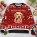GeckoCustom Custom Photo Merry Woofmas Dog Sweatshirt TA29 889903