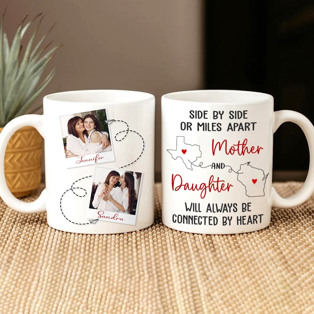 GeckoCustom Custom Photo Mother & Daughter Will Always Be Connected Family Mug N304 890167