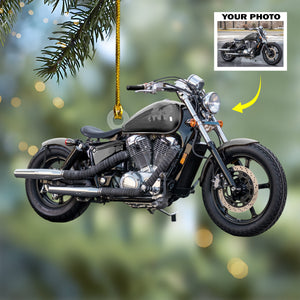 GeckoCustom Custom Photo Motorcycle Acrylic Ornament Christmas DM01 891415