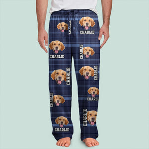 GeckoCustom Custom Photo Name Dog Cat Flannel Man's Pants TH10 891441